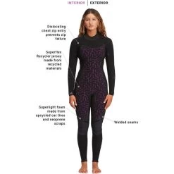 Billabong 2024 Femmes Synergy 3/2mm GBS Back Zip Combinaison Néoprène -Équipement De Surf 2024 femmes synergy 32mm gbs back zip combinaison neoprene 6