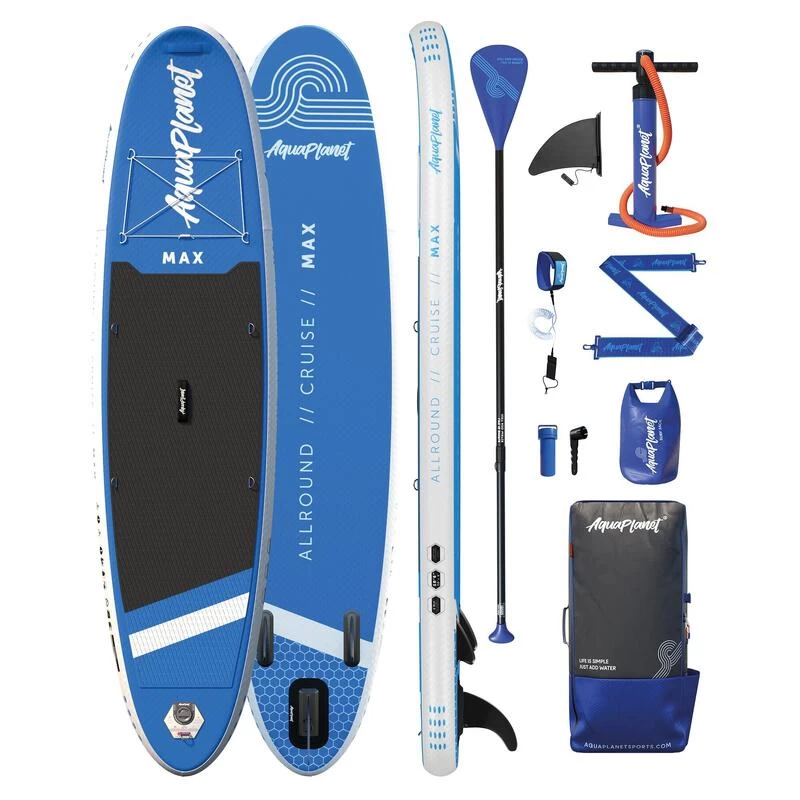 AQUAPLANET Kit Paddle Gonflable - Max Bleu 1 AQUAPLANET Kit Paddle Gonflable - Max Bleu
