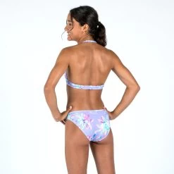 Bas De Maillot De Bain Fille - 100 Zeli Palm Violet -Équipement De Surf bas de maillot de bain fille 100 zeli palm violet 2