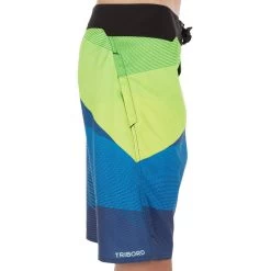 Tribord Boardshort Long Garçon Lafitenia Tension Vert -Équipement De Surf boardshort long garcon lafitenia tension vert 2