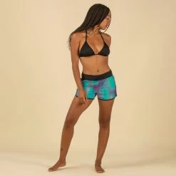 Boardshort Surf Femme TINI BLUR Avec Ceinture élastiquée Et Cordon De Serrage -Équipement De Surf boardshort surf femme tini blur avec ceinture elastiquee et cordon de serrage 4