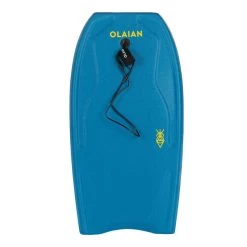 Bodyboard 100 Bleu Jaune Avec Leash Poignet -Équipement De Surf bodyboard 100 bleu jaune avec leash poignet 2