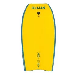 Bodyboard 100 Bleu Jaune Avec Leash Poignet -Équipement De Surf bodyboard 100 bleu jaune avec leash poignet 3
