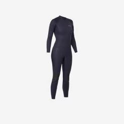 Combinaison SURF 100 Néoprène 2/2 Mm Femme Bleu Marine Back Zip