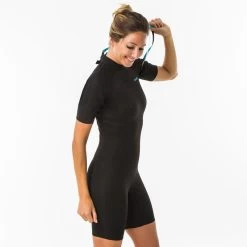 Combinaison Surf Shorty 100 Néoprène 1,5mm Femme Noire -Équipement De Surf combinaison surf shorty 100 neoprene 15mm femme noire 2