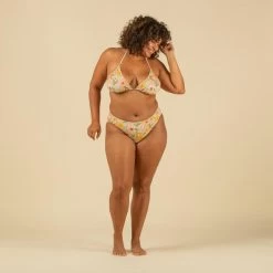 HAUT DE MAILLOT DE BAIN FEMME TRIANGLE COULISSANT AVEC COQUES VINTAGE -Équipement De Surf haut de maillot de bain femme triangle coulissant avec coques vintage 4