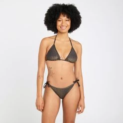 Haut De Maillot De Bain Triangle Femme - Mae Noir Pailleté -Équipement De Surf haut de maillot de bain triangle femme mae noir paillete 3