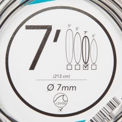 Leash Surf 7' (210 Cm) Diamètre 7 Mm Noir -Équipement De Surf leash surf 7 210 cm diametre 7 mm noir 5