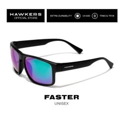 HAWKERS Lunettes De Soleil Pour Homme Et Femme FASTER Black Emerald -Équipement De Surf lunettes de soleil pour homme et femme faster black emerald 4