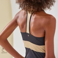 MAILLOT DE BAIN 1 PIECE CALYSTA FILLE 900 NOIR OR -Équipement De Surf maillot de bain 1 piece calysta fille 900 noir or 4