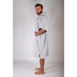Pacifique Sud | Poncho Surf | Gris Clair | Avec Manches -Équipement De Surf pacifique sud poncho surf gris clair avec manches 4