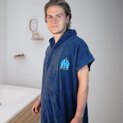 Poncho De Bain Adulte 100% Coton Football Marseille - Logo -Équipement De Surf poncho de bain adulte 100 coton football marseille logo 3