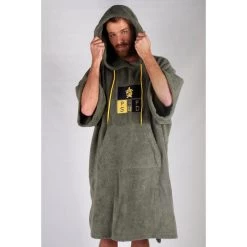 Poncho De Surf Vert | 100% Coton | Taille Unique | Unisexe | Avec Manches -Équipement De Surf poncho de surf vert 100 coton taille unique unisexe avec manches 3