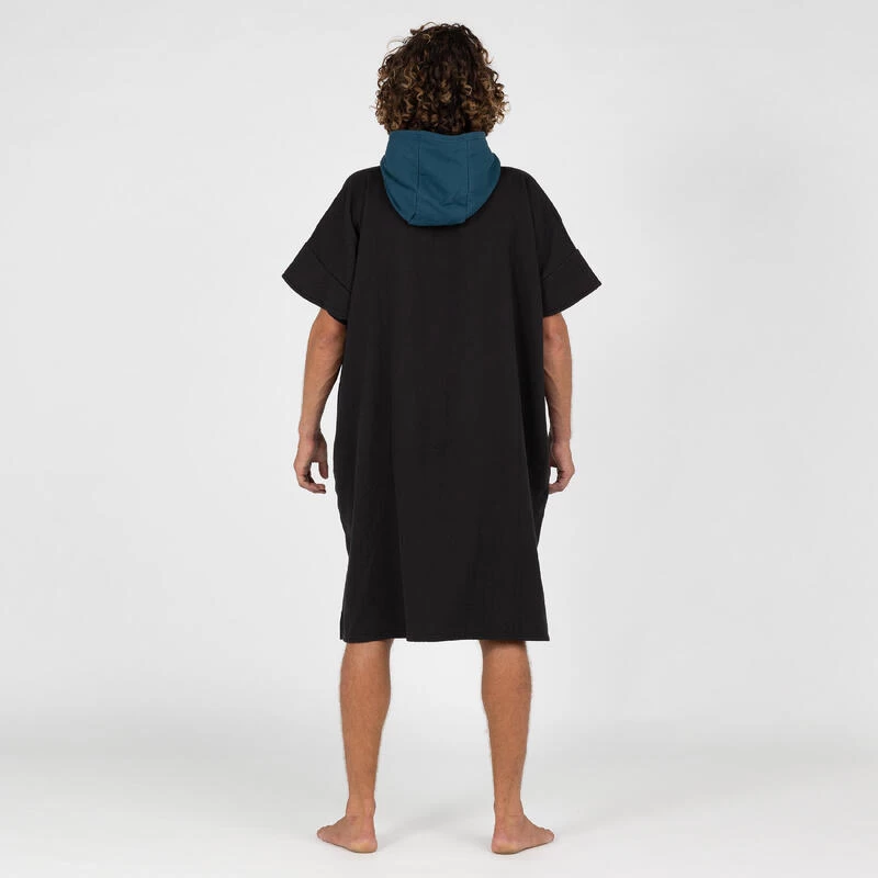 Poncho Surf Adulte - 500 Noir 2 Poncho Surf Adulte - 500 Noir – Image 2