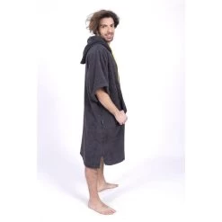 Poncho Surf Gris | Taille Unique | 100% Coton | Unisexe | Avec Manches -Équipement De Surf poncho surf gris taille unique 100 coton unisexe avec manches 3