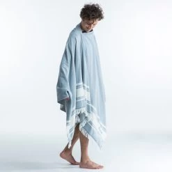 Serviette De Plage Poncho 190 X 190 Cm - Gris Bleu 14 Serviette De Plage Poncho 190 X 190 Cm - Gris Bleu -Équipement De Surf serviette de plage poncho 190 x 190 cm gris bleu 4