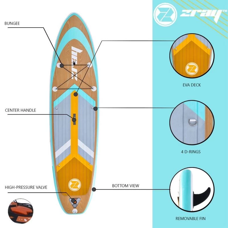 Zray SUP Gonflable Grain 10'8" Dropstitch 325x84x15 Cm (10'8x33"x6") - Option Kayak 2 Zray SUP Gonflable Grain 10'8" Dropstitch 325x84x15 Cm (10'8x33"x6") - Option Kayak – Image 2