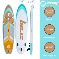 Zray SUP Gonflable Grain 10'8" Dropstitch 325x84x15 Cm (10'8x33"x6") - Option Kayak 9 Zray SUP Gonflable Grain 10'8" Dropstitch 325x84x15 Cm (10'8x33"x6") - Option Kayak -Équipement De Surf sup gonflable grain 108 dropstitch 325x84x15 cm 108x33x6 option kayak 2