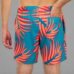 Surf Boardshort Standard 100 BIGPALM BLUE -Équipement De Surf surf boardshort standard 100 bigpalm blue 3