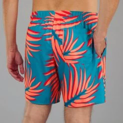 Surf Boardshort Standard 100 BIGPALM BLUE -Équipement De Surf surf boardshort standard 100 bigpalm blue 4
