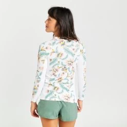 Tee Shirt Anti Uv Manches Longues Femme - 500 Belly Blanc -Équipement De Surf tee shirt anti uv manches longues femme 500 belly blanc 3